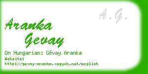 aranka gevay business card